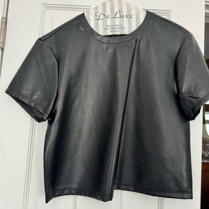 Bagatelle pleather cropped black zipper back shirt never worn